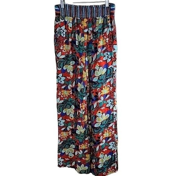 California Moon Rise Floral Wide Leg Pull On Pants size M Multicolor - Picture 9 of 9